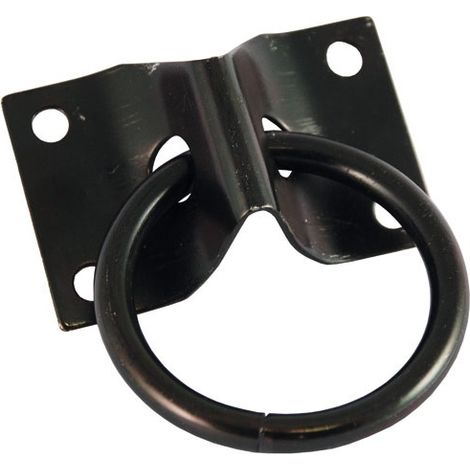 Placa de 70x45mm con anillo de acero galvanizado negro ø7mm Uc1 - Chapuis
