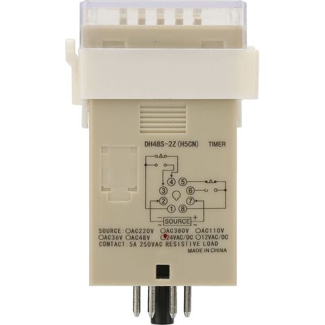 O111ROM DH48S‑2Z Minuterie à affichage LCD, relais temporisé, 8 broches, 0,01 S‑9999 H (24 V CA/CC) (1/5)