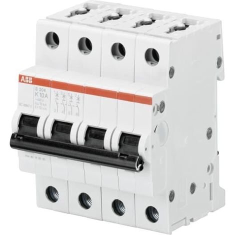 DISJONCTEUR S204 4P 13A COURBE K RACCORDEMENT A VIS - 10KA (4MODULES) 2CDS254001R0447 ABB 352487