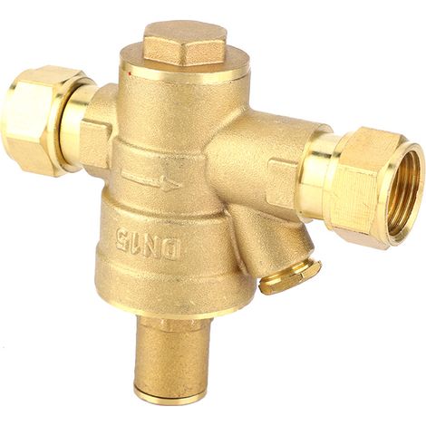 Vanne réductrice de pression d'eau réglable en laiton DN15 1/2" PN1.6 (1/5)