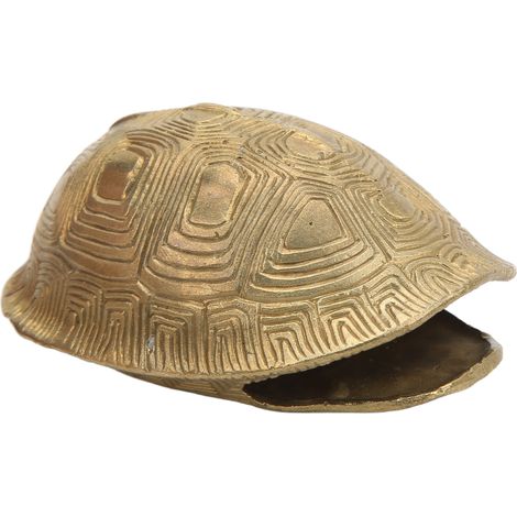 Décoration en forme de carapace de tortue, petite tortue vintage en laiton, ornement de collection Feng Shui. (1/5)