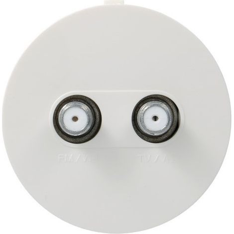 ateha Prise TV double type F associable pour réseaux câblés - HAGER WJA258B