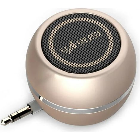 (Or) Mini haut-parleur portable 3,5 mm, connexion directe au téléphone portable, amplification stéréo 3D (1/5)