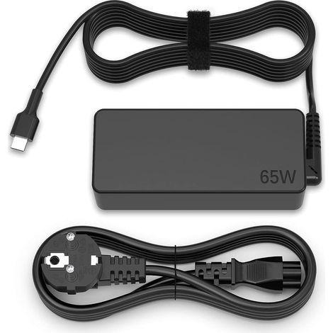 65-W-USB-C-Ladegerät kompatibel mit Lenovo Thinkpad T480, T490, T495, T580, T590, L380, L480, L580, E480, E580 und E590 Laptops (Typ-C) (1/3)