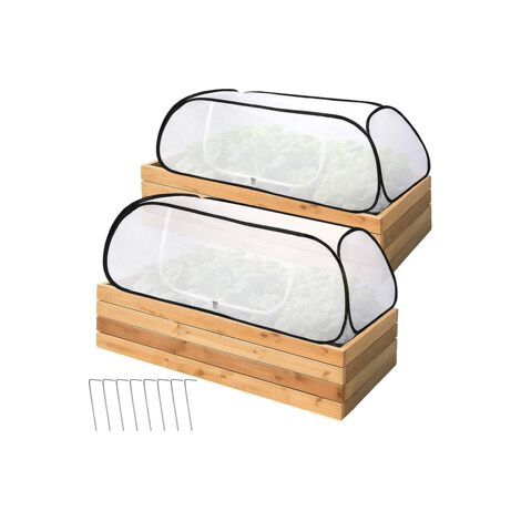 Serre tunnel pop-up de protection pour semis et légumes, abri hivernal contre le gel et le soleil au potager, Composition : 115 × 55 × 45 cm, Couleur : blanc (1/5)