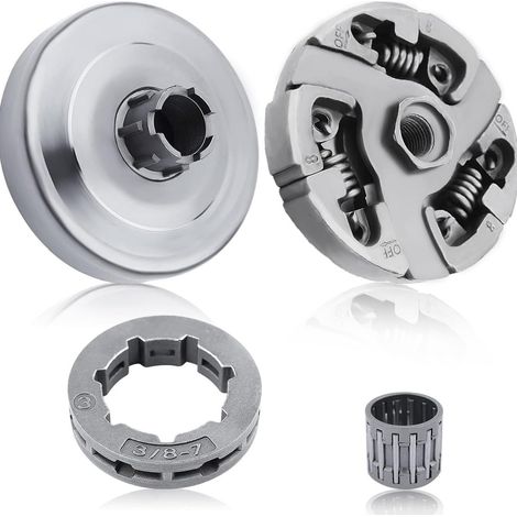 Kit embrayage, cloche, pignon compatible avec Husqvarna 181 281 288XP 394 395 tronçonneuse