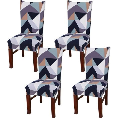 Housses de chaise élastiques en 4 pièces, adaptées aux chaises de salle à manger, et pouvant également être utilisées comme housses de chaise pour les mariages modernes, les hôtels et les restaurants. (1/5)