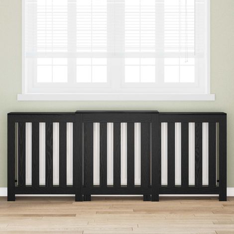 Cache-Radiateur Chêne noir 205 x 21.5 x 83.5 cm
