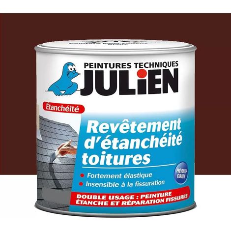 Revêtement d'étanchéité toitures JULIEN Brun rouge 2,5 L (1/2)
