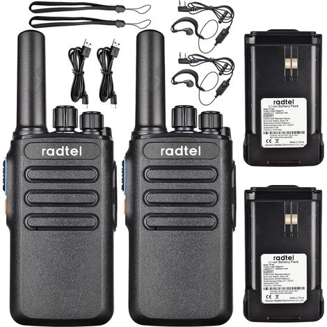Walkie Talkie Rechargeable 16 Channels License Free Radio CTCSS DCS Walky Walky Radio with USB-C Charging for Construction Restaurant Supermarket (2 Pack) (1/5)