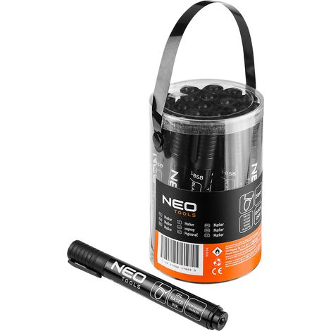 Marcador de construcción, negro, permanente, resistente al agua, a base de aceite, múltiplo de 20 uds. (1/5)