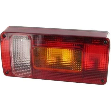 Feu arrière droit 5 fonctions rectangulaire – Dimensions 218 x 100 x 55 mm – Entraxe 155 mm – Feu de recul et clignotant