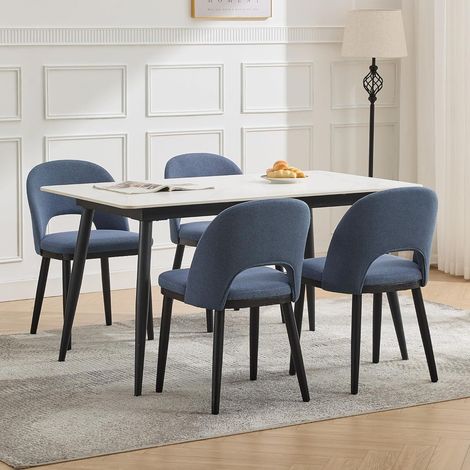 Lot de 4 Chaises de Salle à Manger Design Moderne - Assise Rembourrée et Pieds en Bois - Style Scandinave (1/5)