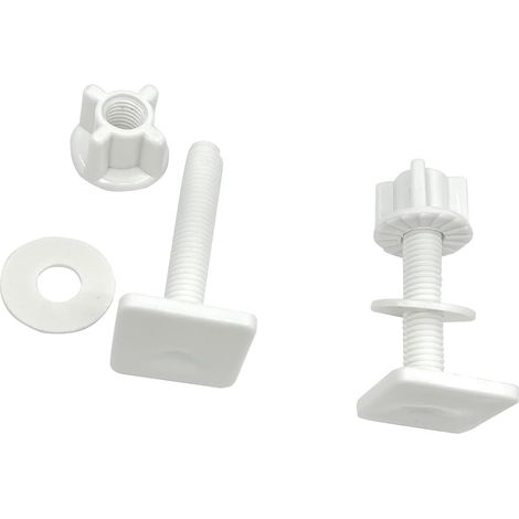 Lot de 2 paires de vis en plastique pour abattant de toilettes Blanc (1/5)