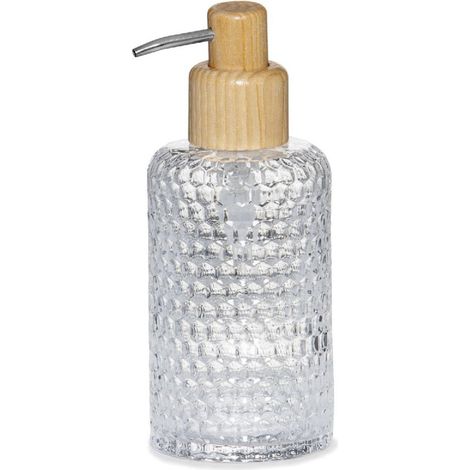 Distributeur de Savon en Verre Taillé et Bois (1/3)