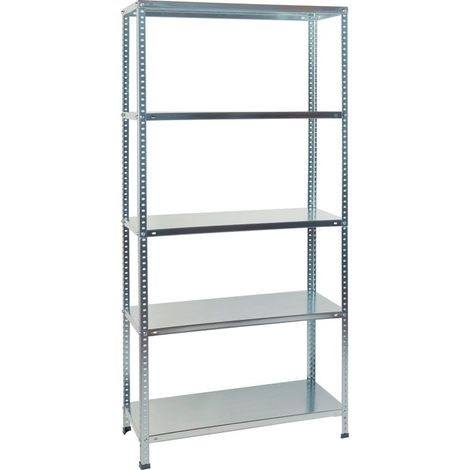 Etagère rayonnage galvanisée 5 tablettes – Charge 70 kg/tablette – Dimensions 90 x 180 x 30 cm – Pour espaces de stockage professionnels (1/5)