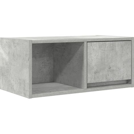 Mobile TV da parete moderno per soggiorno spazio portaoggetti 60 x 31 x 25 cm in legno ingegnerizzato grigio cemento 020051632