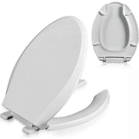 Toilet Seat Elongated Open-Front and Lid with Soft Close Quick Release (1/4)