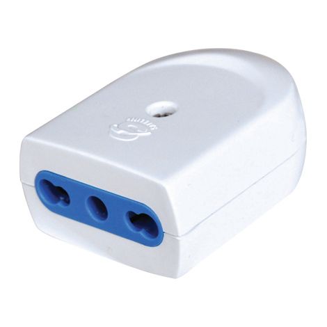 Prise Électrique Bidirectionnelle 10/16A Sortie Axiale 250V Ca 1500W Blanc Design Compact Résistant Haute Qualité Branchement Facile (1/3)