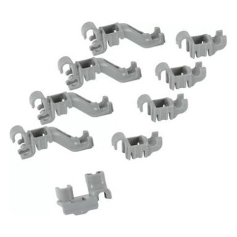 Ersatzteil - Befestigungsset (Korbklammern) - - SIEMENS, BOSCH, NEFF, GAGGENAU, VIVA, JUNKER, CONSTRUCTA, BALAY, PROFILO, BLAUPUNKT, ZELMER
