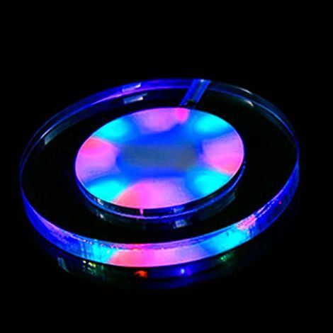 Sous-verre LED rechargeable - USB - Lumineux - 4 pièces - Pour bars et soirées Bleu (1/5)