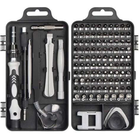 Kit Tournevis de Précision, Faireach Jeu de Tournevis Outils de Réparation Professionnel 115 en 1 Set Tournevis Magnétique Multi-fonction pour Iphone Laptop Mac Montre Jouets Bijoux Lunettes Appareil (1/4)