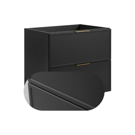 Rodan Waschbeckenunterschrank Slim 60 cm, Dunkelgrau, 46 x 60 x 57 cm, wandhängend, 3 Grifffarben inklusive, feuchtraumgeeignet