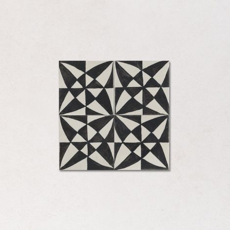 Carrelage Imitation Carreaux de Ciment MEMORIA Tappeto 5 Nero 15x15cm