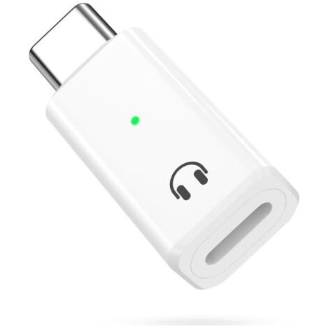 Adaptateur audio Lightning vers USB-C, adaptateur USB-C vers Lightning pour casques et écouteurs compatibles avec iPhone Air 17, 16, 15 Pro Max Plus et iPad Air/Pro. Ne permet pas la charge. Blanc. (1/5)