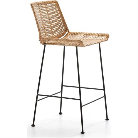 Tabouret de bar atochares - Noir, bois clair (1/4)