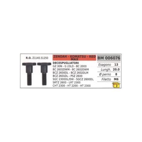 Vite frizione ZENOAH decespugliatore GZ30N G23LD BC2000 HT2300  Z1140.51250