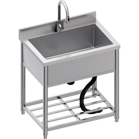 70cm Grand Évier à Autoportant en Acier Inoxydable (1/5)