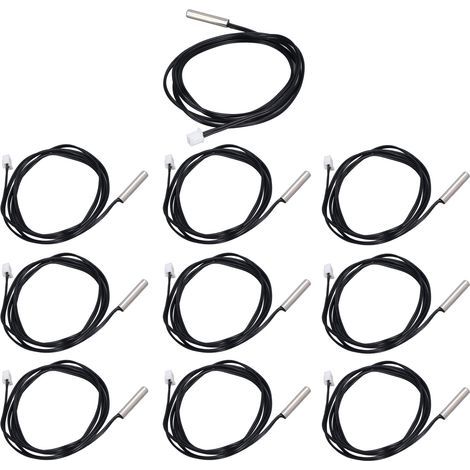 Lot de 10 sondes de température à thermistance NTC, tête cylindrique 5 x 25 mm, pour mesure de 10 kΩ (B3950) (1/5)
