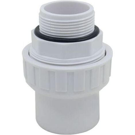Raccord d’union mixte PVC fileté/collé – Ø50 mm – pour pompe, filtre à sable et installation piscine – avec joint torique inclus (1/5)