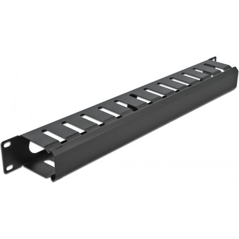 Delock 19 Panel de enrutamiento de gestiÃ³n de cables con 2 aberturas 1U negro