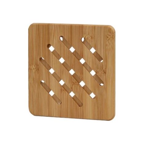 4 Pièces Dessous de Plat, Dessous de Plat Bois, Tapis de Dessous de Plats Antidérapant, Résistant à la Chaleur Plat Bois pour Bols et Ustensiles Chauds Assiettes de Table (19.5 x 19.5 cm) (1/3)