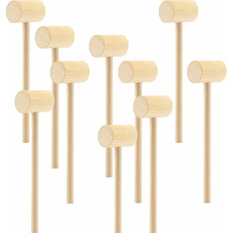 10 Pièces Maillets De Crabe En Bois Marteaux De Fruits De Mer Pour Craquer Les Fruits De Mer, Fournitures De Fête Et d'Artisanat (15 x 3,8 x 2,5 cm / 5,9 x 1,49 x 0,98 Pouce) (1/5)