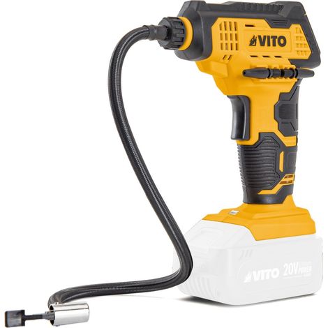 Compresseur d'air sans fil Batterie 20V - Pistolet Compresseur portatif Haute Pression 7 Bars Écran Digital et LED VITO