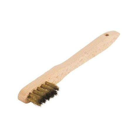 SUKI - SPAZZOLA METALLICA PER LUCIDATURAIN OTTONE A 2 FILE - STRUTTURA IN LEGNO