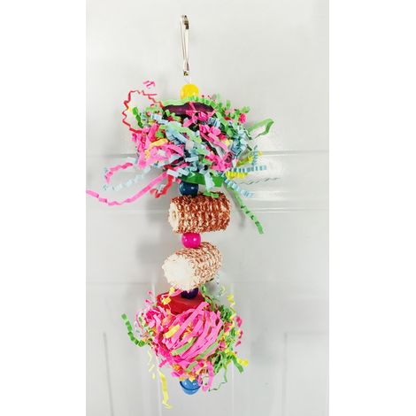 Lot de 4 jouets pour perroquets, jouets pour calopsittes, jouets à mâcher à bascule pour conures, calopsittes, perroquets gris d'Afrique, cacatoès (rouge) (1/5)