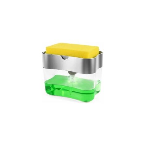 Dispenser di sapone da cucina, pompa per sapone a pressione singola, dispenser automatico di liquidi, spazzola per piatti da cucina - Crezuo