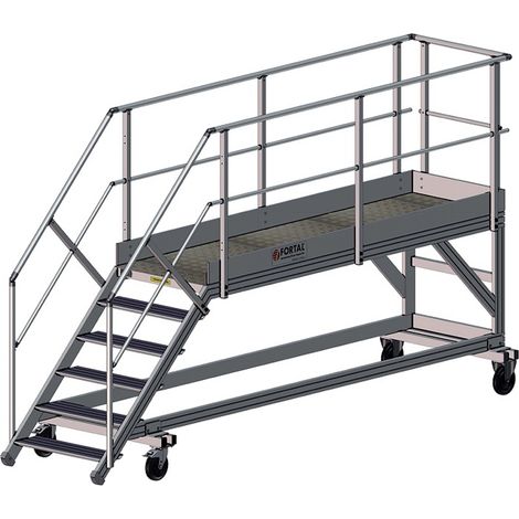 PROVOST - Plateforme d'accès benne à déchets en aluminium inoxydable - Longueur 3000 mm