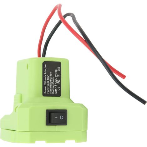 Connecteur d'alimentation du convertisseur d'adaptateur de batterie 14AWG avec interrupteur pour Ryobi P108 P107 P102 P103