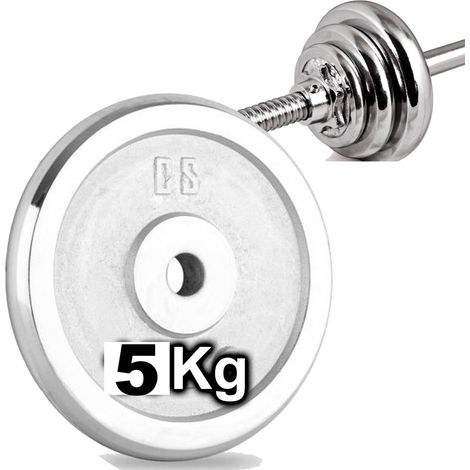 TRADE SHOP - Disco Olimpico In Acciaio Piastra Pesi Per Bilanciere Manubri Da 5 Kg Palestra -
