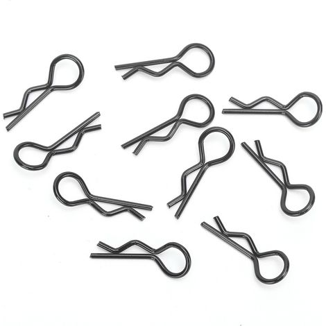 Packung mit 10 R-förmigen Karosserieclips aus Metall für RC-Autos der Maßstäbe 1/5, 1/6, 1/8 und 1/10 (Schwarz) (1/5)