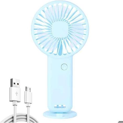 Bardusch - Mini ventilateurs portables 600mAh,rechargeables par USB,3 Modes avec support de téléphone pour voyage,maquillage- Bleu[F98219]