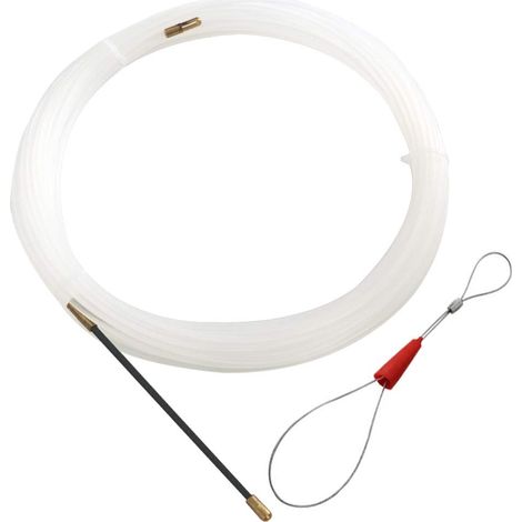 Tire cable fils électriques,Tire-Fils Nylon avec tête flexible de guidage et oeuillet de tirage démontableL=15m (1/5)