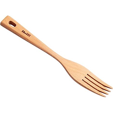 IBILI TENEDOR Madera 22 CM, Stainless Steel, Marrone (1/4)
