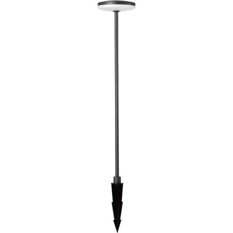Lámpara LED de jardín V-TAC de 12 W con doble estaca de fijación, antracita, 15 x 80 cm, blanco natural, IP65
