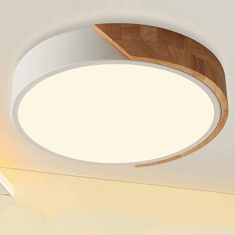 Plafonnier LED en bois, plafonnier LED, lampes LED pour salon, chambre, salle de bain, balcon, couloir, sous-sol (1/5)